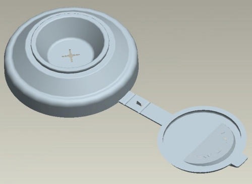 Creo model of a round hinged lid