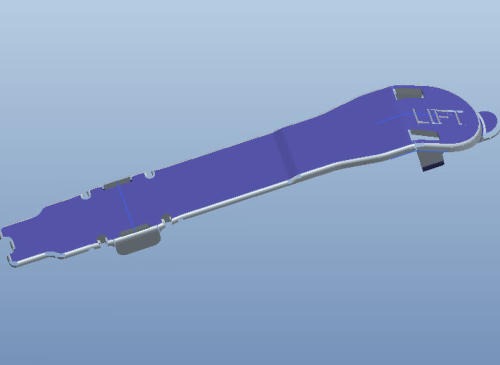 Creo model of a long lift handle